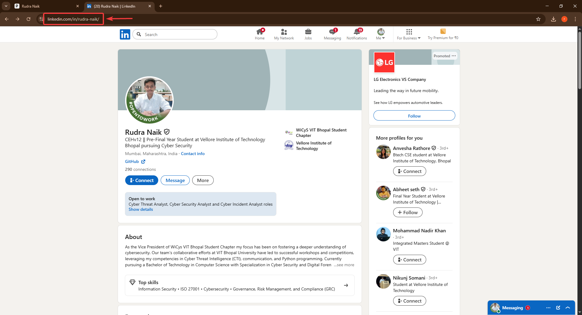 LinkedIn URL Field