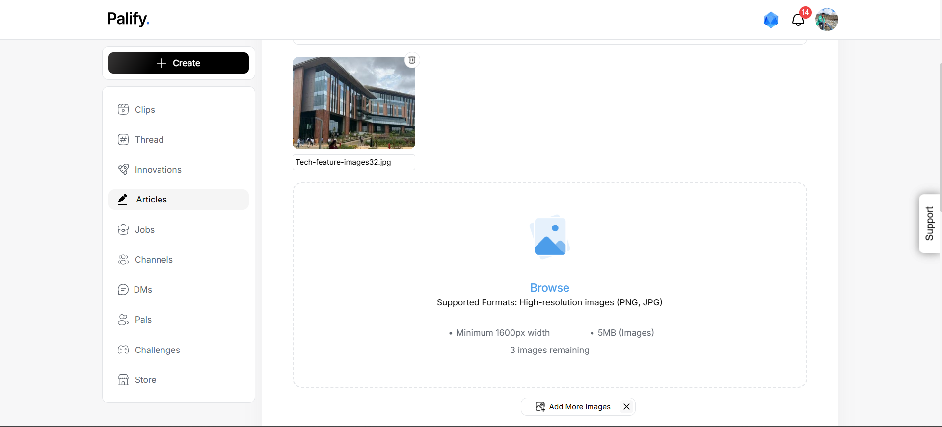 Create Article Screenshot
