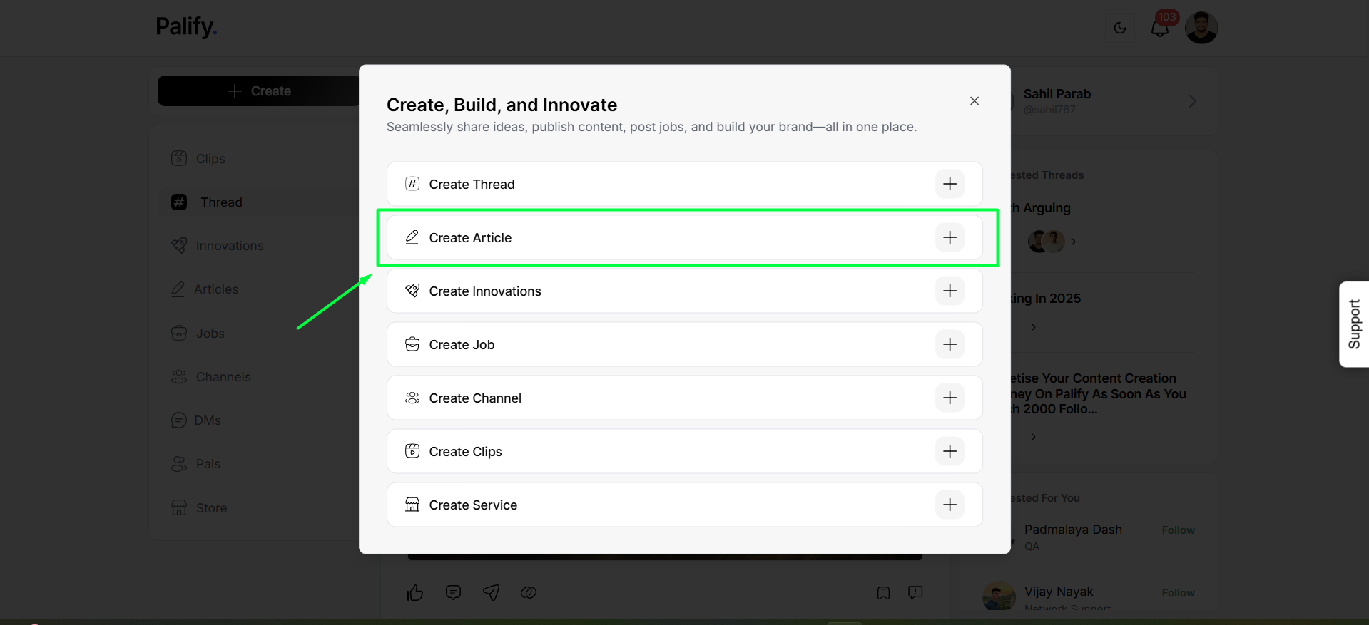 Create Article Screenshot