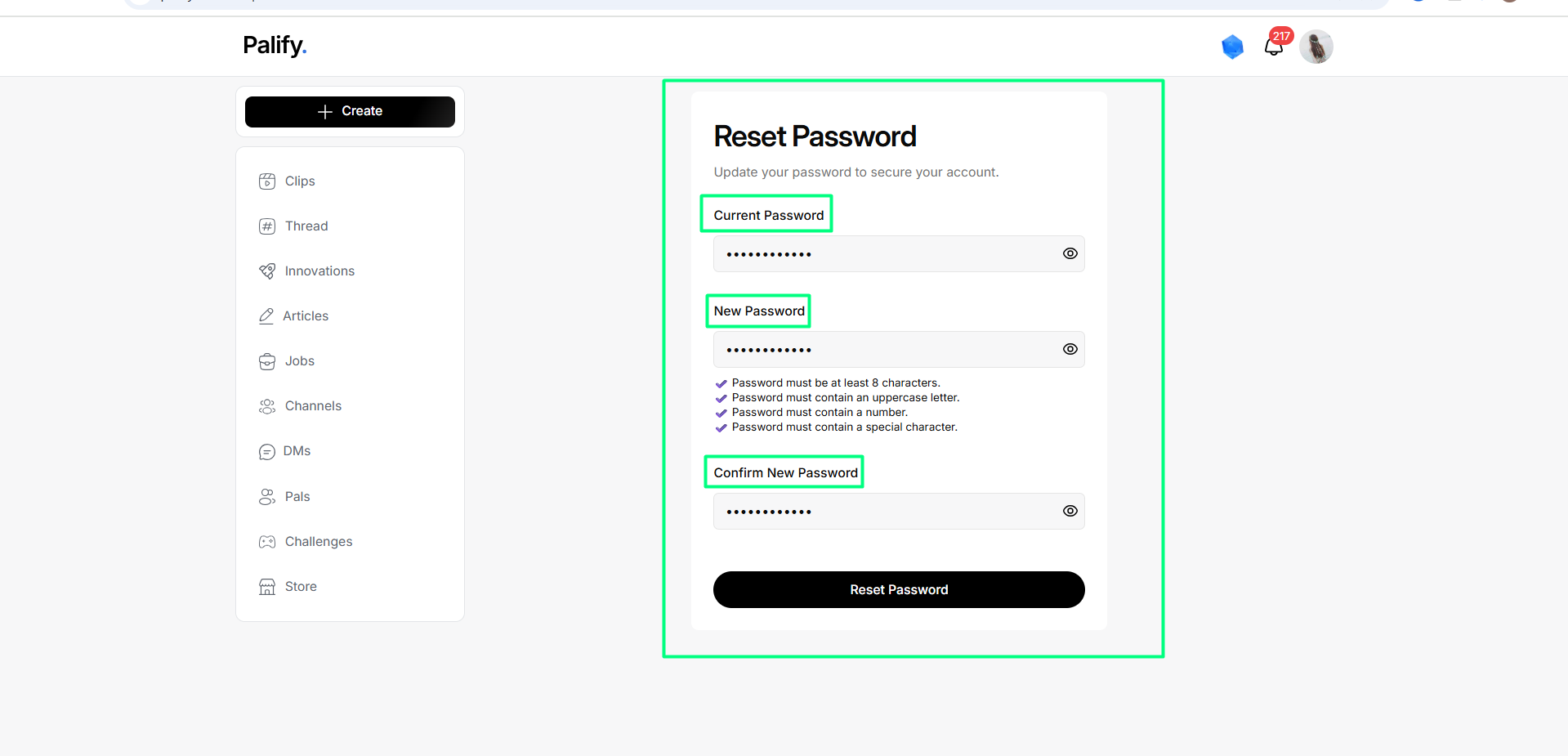 Reset Password Details