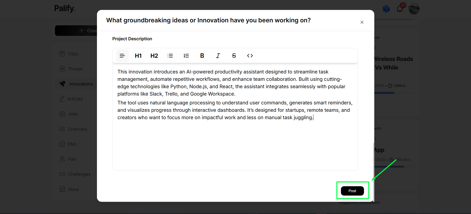 Post Innovation